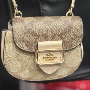 Coach Beige and Brown Mini Bag